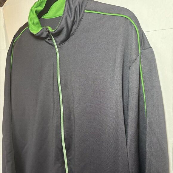 PGA‎ TOUR Men's XXL Gray / Green Full Zip Athletic Track Jacket - Picture 3 of 11